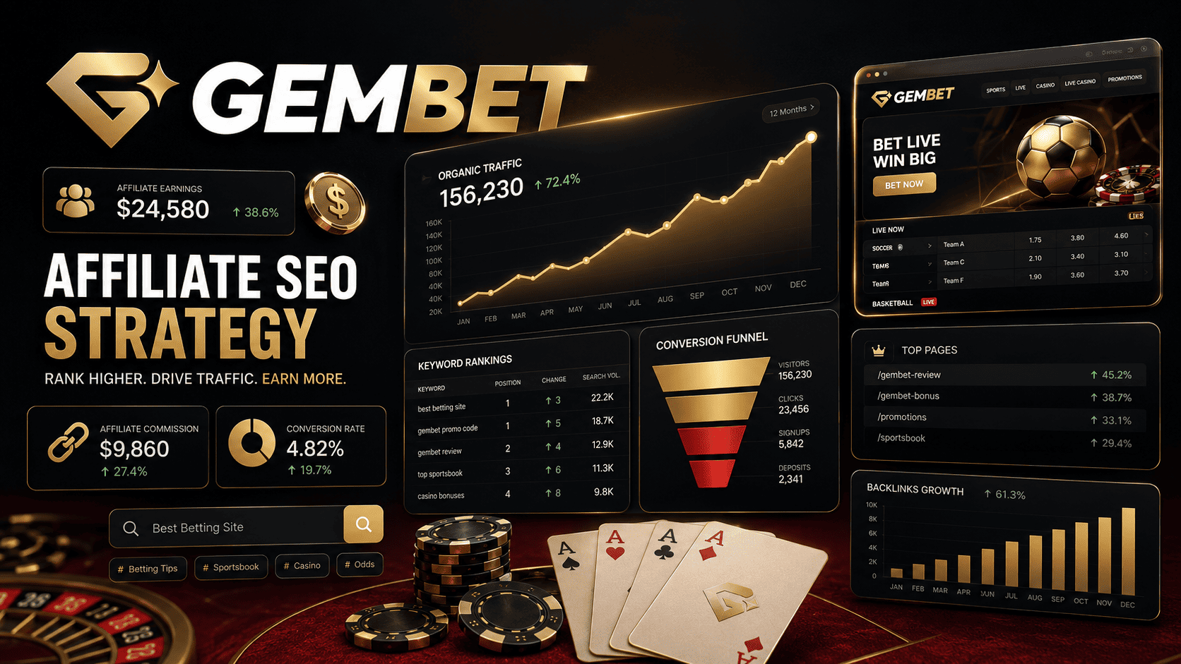 affiliate SEO blueprint for Gembet betting traffic rankings and conversions