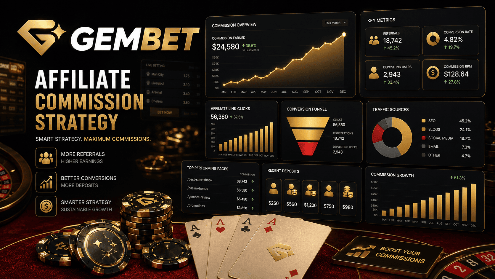 Affiliate commission strategy for Gembet SG referral growth and betting traffic conversion