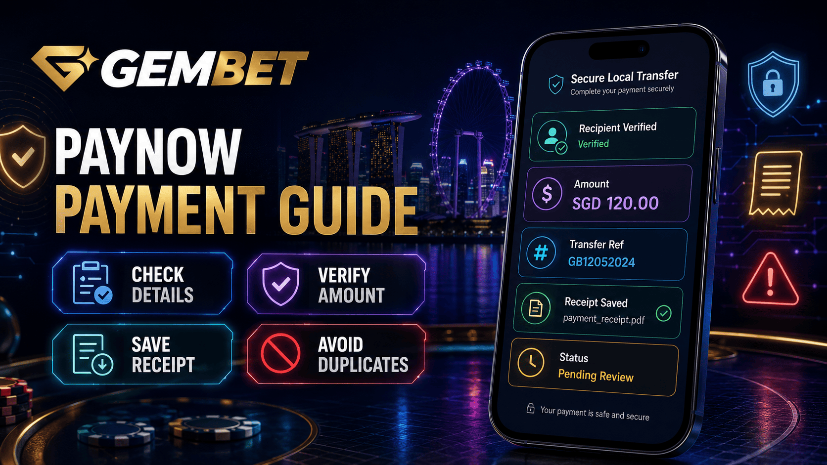 Gembet Singapore Payment guide