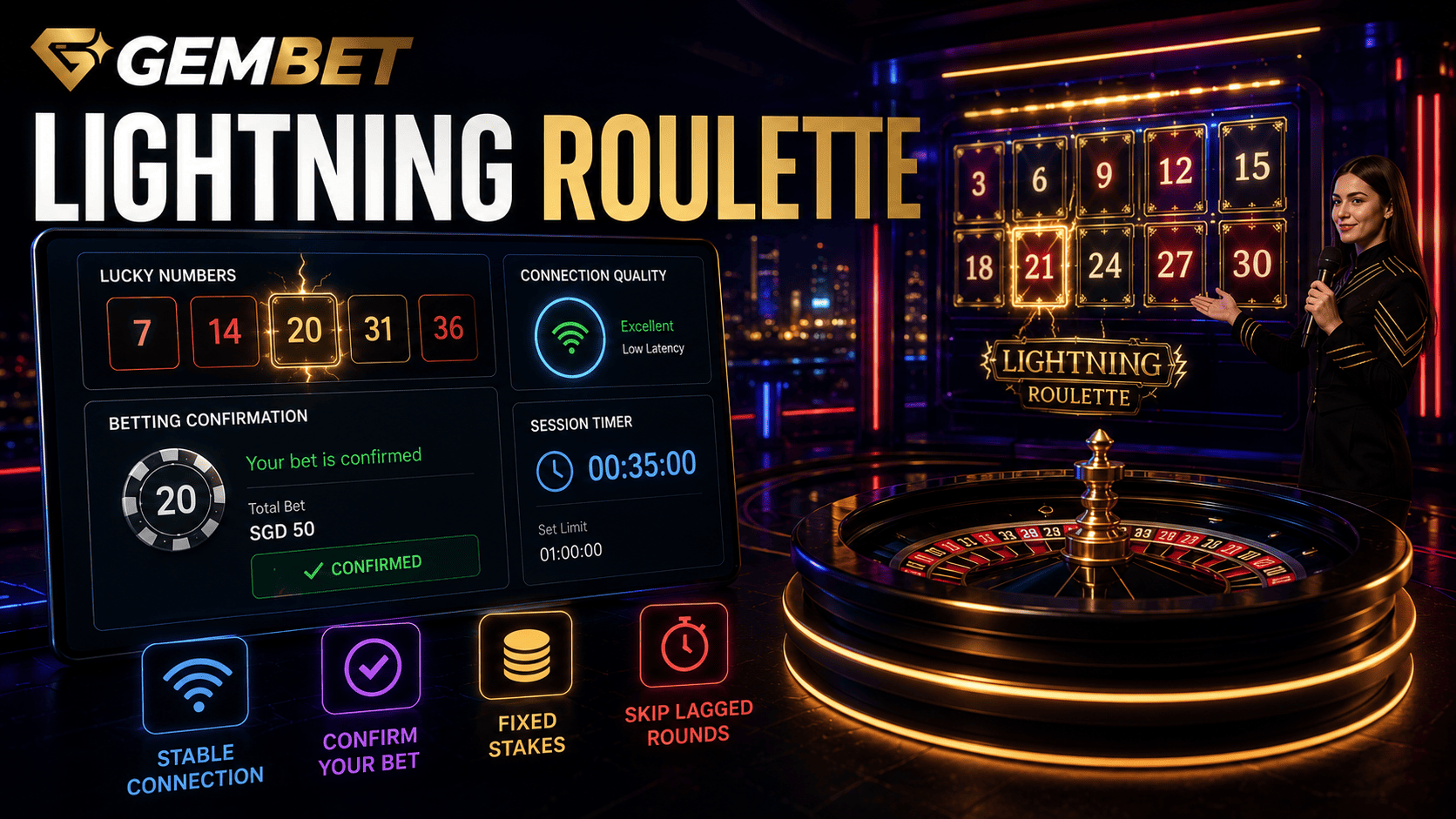 Live casino Lightning Roulette setup