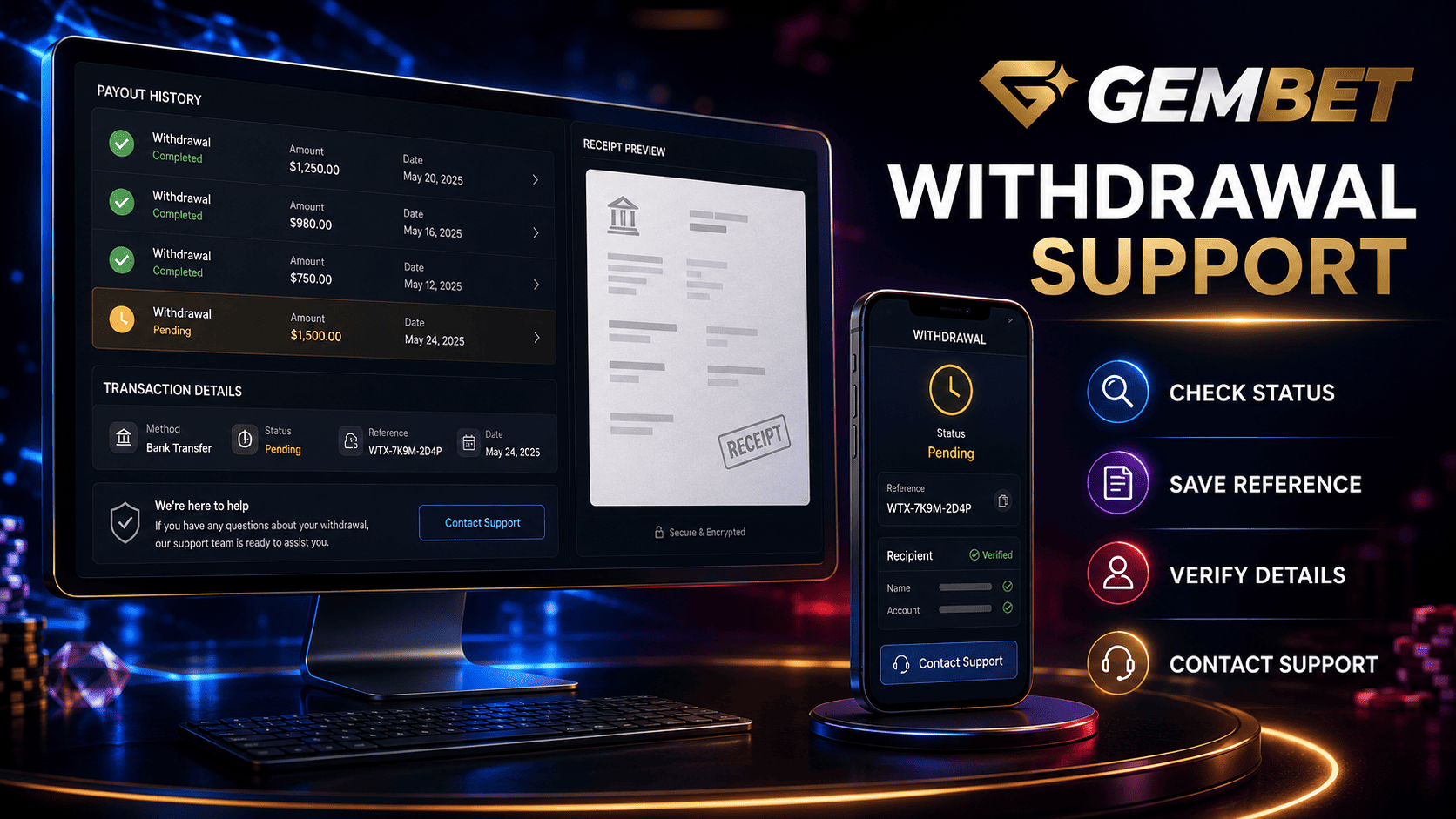 Failed withdrawals payout support guide