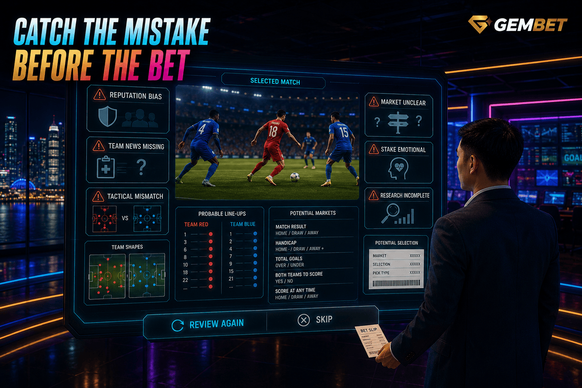Soccer betting mistakes before placing bets