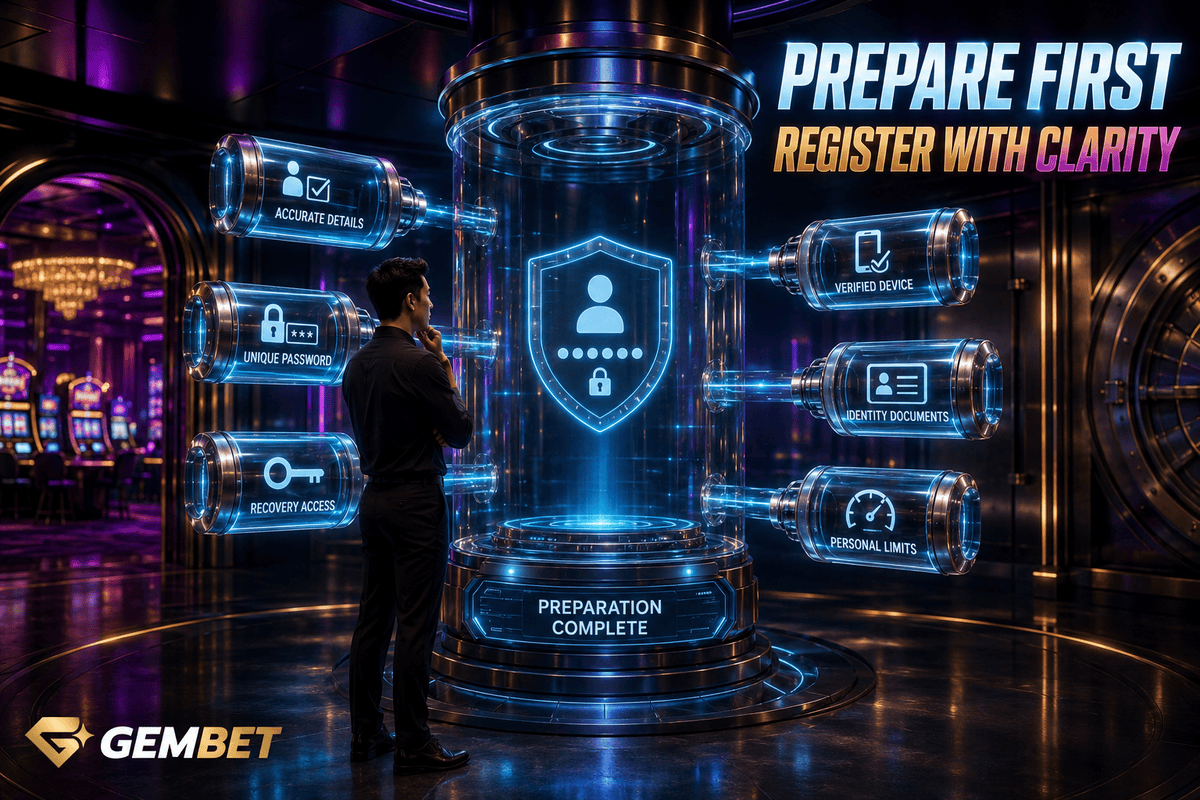 Gembet 88 account setup preparation guide