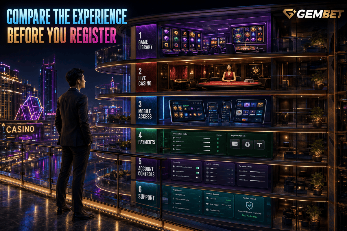 Casino checklist before registering