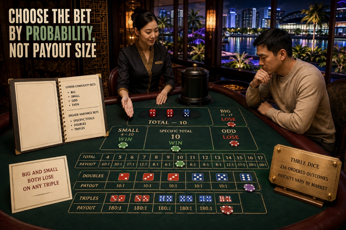 Sic Bo betting strategy comparing Big Small totals doubles and triples