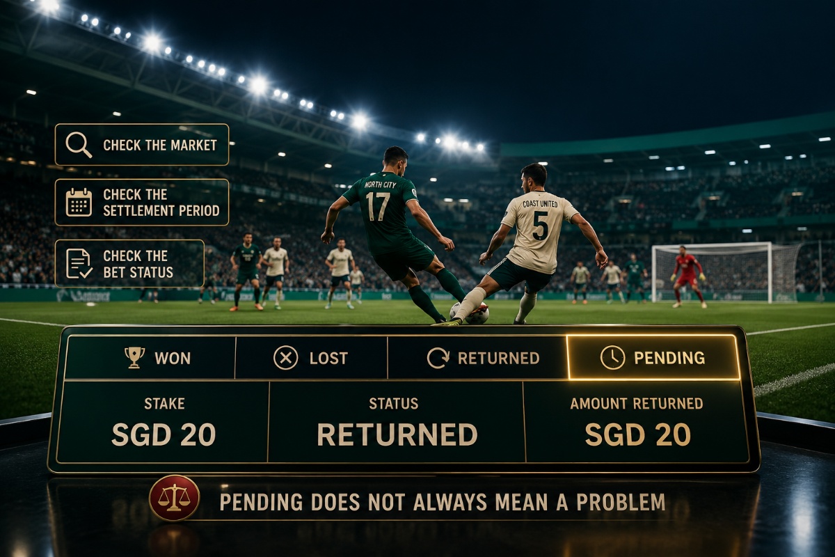 Bet settlement guide showing win loss returned and pending sports wager outcomes