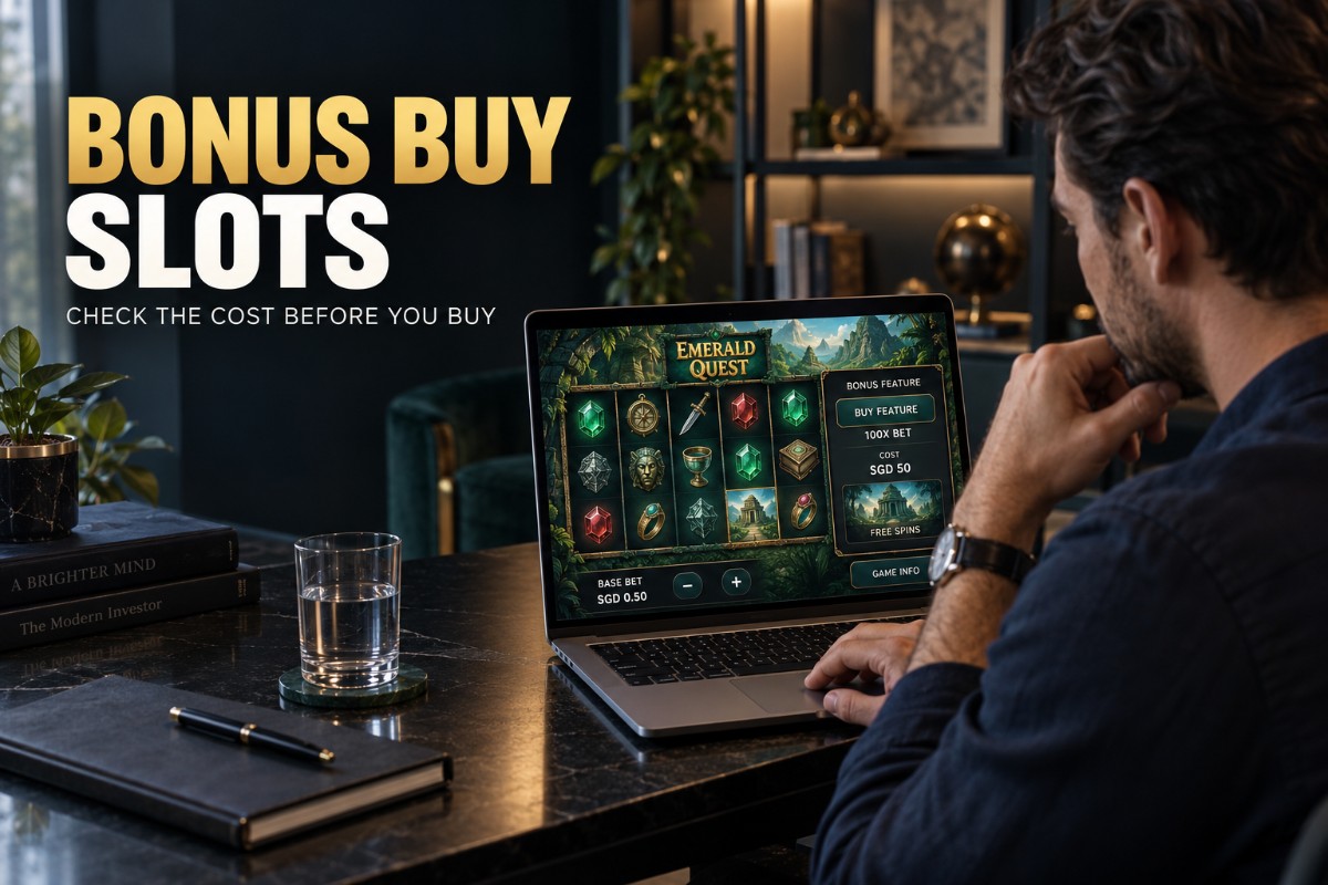 Bonus Buy Slots guide showing a paid slot feature and its purchase price