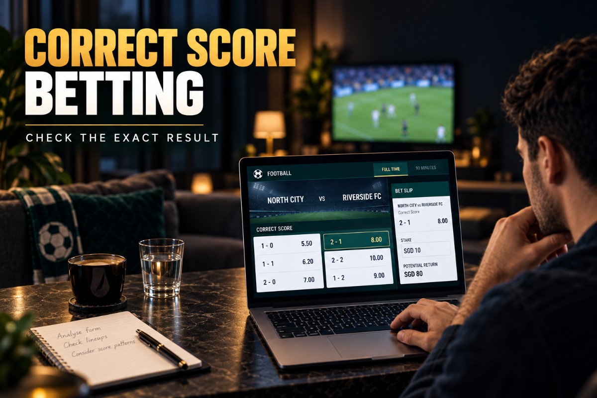 Correct Score Betting guide showing exact football score selections and decimal prices