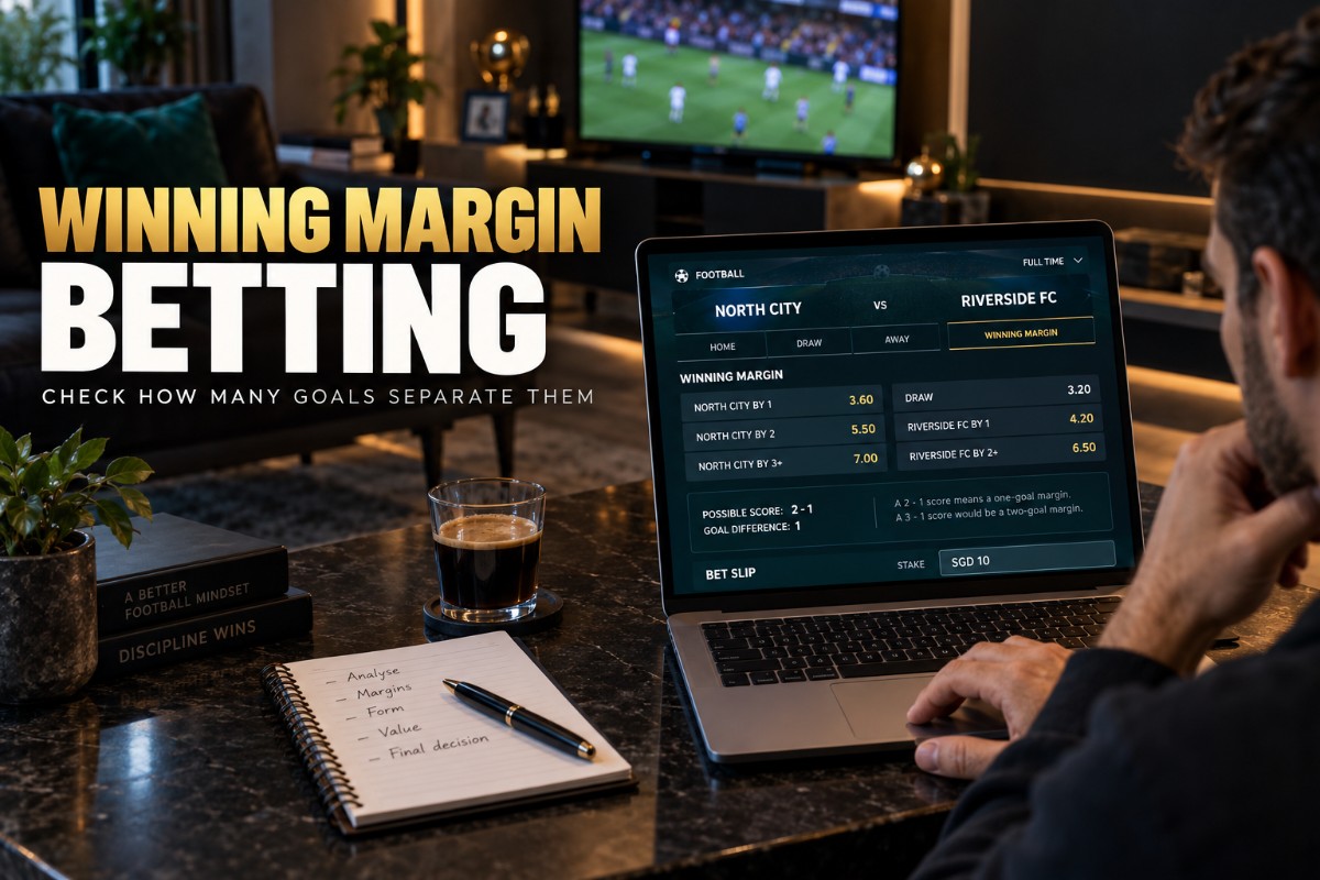 Winning Margin Betting guide showing one-goal and two-goal football victory margins